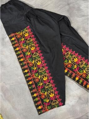 Vibrant Embroidered Patiala Style Harem Pants, boho vintage style